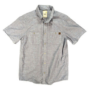 Solaris Shirt Small Men's Blue Button Down Outdoors Casual Animal Print